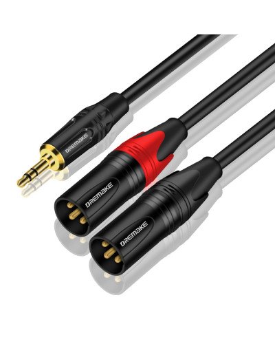 Aux 3.5mm (1/8 Inch) Male to Dual XLR 3-Pin Dual XLR Male Stereo Audio Cable 1M Aux 3.5mm (1/8 Inch) Male to Dual XLR 3-Pin Dual XLR Male Stereo Audio Cable 1M