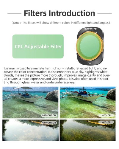 DJI Osmo Pocket 3/4 Filter Accessories ND8/16/32/64 ND256 Filter MCUV Filter Adjustable CPL Filter ND+PL Filter