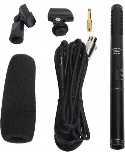 Interview Microphone Corded Recording Amplifier Mini Portable Camera Microphone