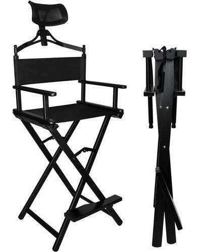 Directors Chair Folding Makeup Artist Portable Foldable Aluminum Chair With Head Rest