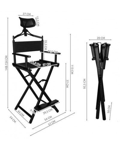 Directors Chair Folding Makeup Artist Portable Foldable Aluminum Chair With Head Rest