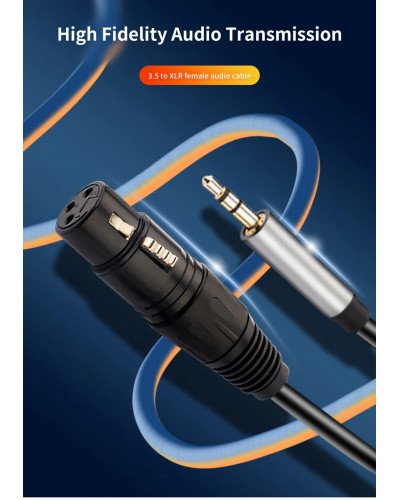 XLR to 3.5mm Audio Cable Microphone Balanced Analog Audio Cord XLR Female to AUX 3.5mm Jack for Computer Phone Speaker Amplifier 1.5M