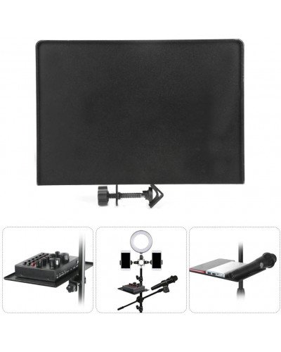 Universal Sound Card Tray Iron Clamp Microphone Stand Tabletop Tripod Shelf Speaker Clamp-On Mic Stand Speaker Stand Tray Large