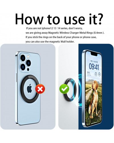 Magsafe Magnetic Ring Holder for iPhone Magnet Wall Mobile Phone Holder Magnetic Car Phone Stand