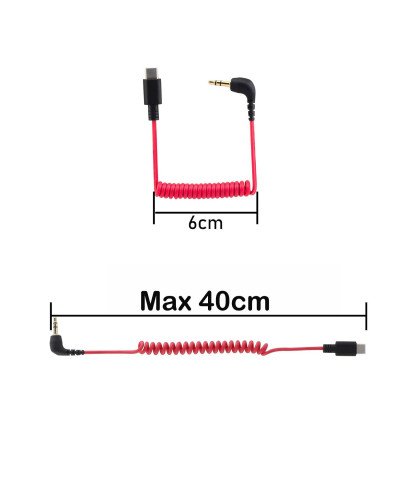 TRS-to-Type-C 3.5mm Adapter Microphone Patch Cable 40cm
