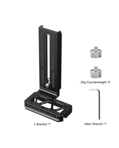 Ronin-SC L-Bracket Plate with Counterweight for DJI Ronin SC Handheld Gimbal Mount Vertical Shooting Quick Release L Plate Ronin-SC L-Bracket Plate with Counterweight for DJI Ronin SC Handheld Gimbal Mount Vertical Shooting Quick Release L Plate