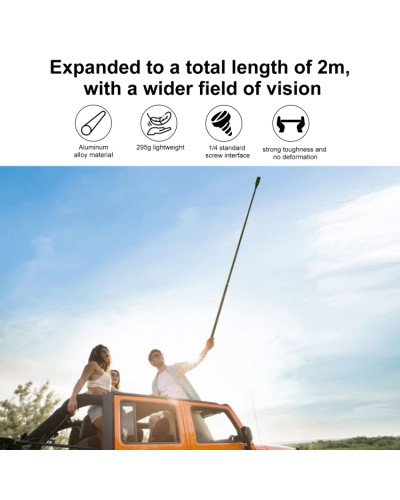 PULUZ 2M Metal Selfie Stick Monopod for Insta360 One RS/X2/X3/X4
