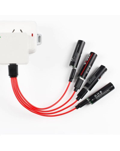 USB Type-C 2600mWh Lithium Battery AA 4Pc Rechargeable Batteries