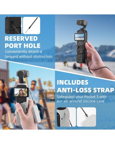 Silicone Protective Case Cover Sleeve For DJI OSMO Pocket 3 (Black)