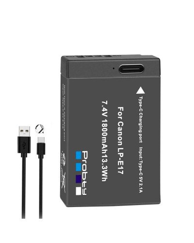 LP-E17 Battery Replecement with Type-C Charging Port for Canon EOS RP 200 250D M3 M5 M6 750D 760D T6i T6s 800D 8000D 77D Kiss X8i Camera