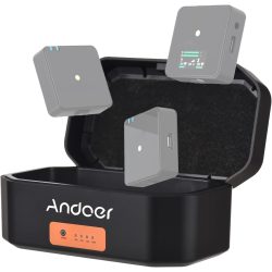 Wireless Microphone Charging Case 3-Slot 4200mAh USB-C PD Battery Quick Charge Charger for RODE Wireless GO I/GO II