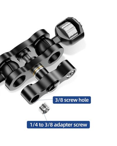 Aluminum Alloy Ball Head Bracket with 1/4" Screw Mount Arm Holder