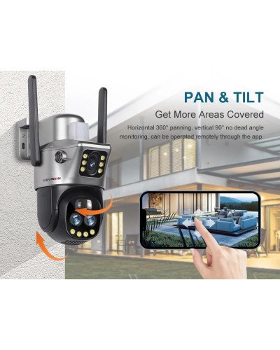SOLAR CAMERA LS-CS3U-4G-10X-EU 12MP Three-Lens 4G PTZ Camera Outdoor