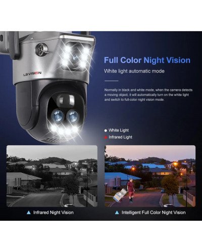SOLAR CAMERA LS-CS3U-4G-10X-EU 12MP Three-Lens 4G PTZ Camera Outdoor