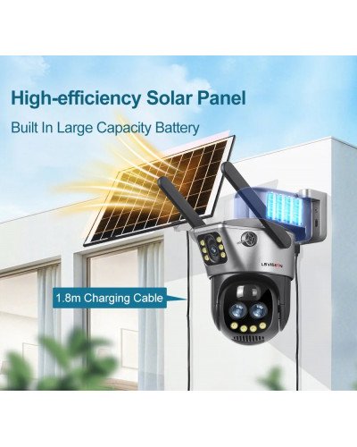 SOLAR CAMERA LS-CS3U-4G-10X-EU 12MP Three-Lens 4G PTZ Camera Outdoor