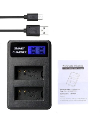 NB-10L Battery Charger LCD Smart USB Dual Channel Charger NB-10L Battery Charger LCD Smart USB Dual Channel Charger