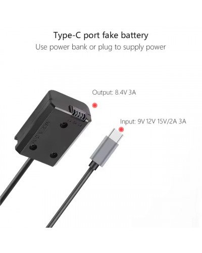 USB-C to Sony NP-FW50 Regulated Dummy Battery Cable USB-C to Sony NP-FW50 Regulated Dummy Battery Cable