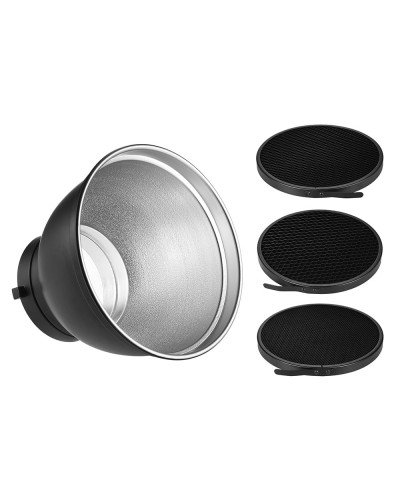Standard Reflector Diffuser Lamp Shade Dish with 20° 40° 60° Honeycomb Grid for Bowens Mount Studio Strobe Flash Light Speedlite