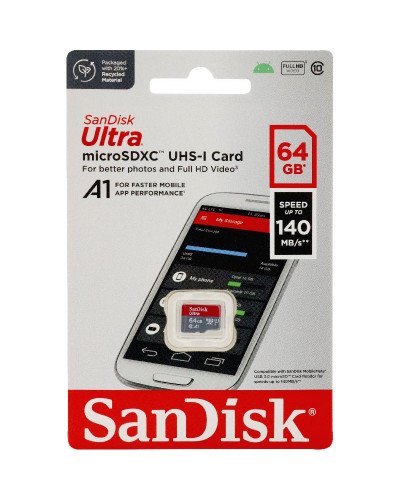 SanDisk Ultra 64GB MicroSDXC UHS-I 140MB/s R Memory Card SanDisk Ultra 64GB MicroSDXC UHS-I 140MB/s R Memory Card
