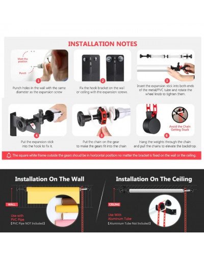 NiceFoto 1-Roller Manual Chain Background Support Kits