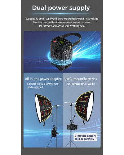 NiceFoto DL80-1000C 100W RGB Umbrella Light(With Grid)
