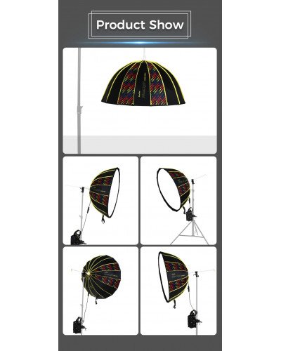 NiceFoto DL80-1000C 100W RGB Umbrella Light(With Grid)