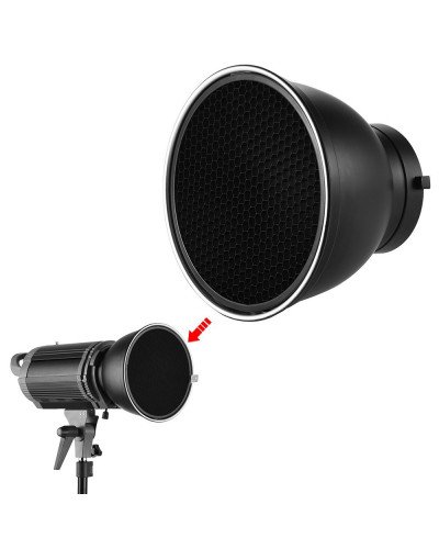 7Inch Standard Reflector Diffuser Lamp Shade Dish with Honeycomb Grid Bowens Mount