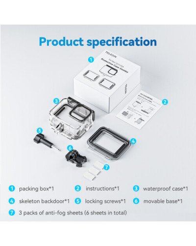 TELESIN Protective Waterproof Case Set for GoPro HERO13/12/11/10/9