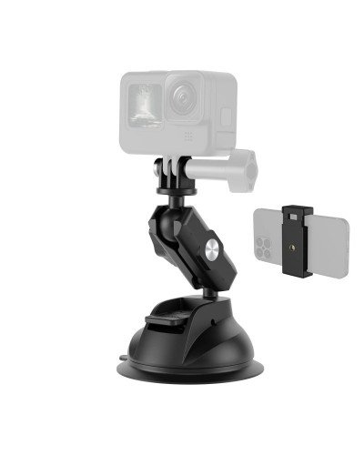 TELESIN Upgraded General Suction Cup Mount With Phone Clip