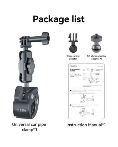 TELESIN Plastic Universal Handlebar Mount Tube Clamp TELESIN Plastic Universal Handlebar Mount Tube Clamp