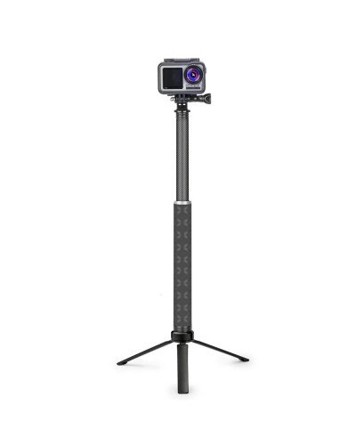 TELESIN Carbon-Fiber Selfie Monopod with Aluminum Tripod for Action Cameras 0.9M