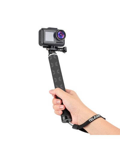 TELESIN Carbon-Fiber Selfie Monopod with Aluminum Tripod for Action Cameras 0.9M