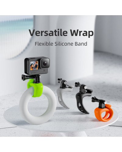 TELESIN Rubber Handlebar Mount for Action Cameras (Black)