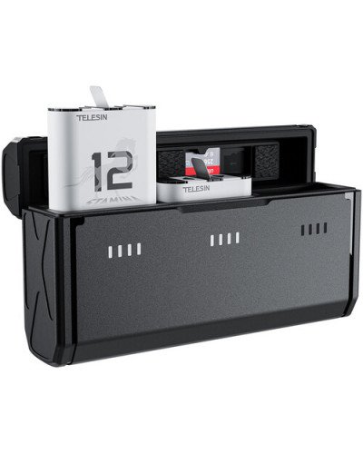 TELESIN Pocket-Size 3-Slot Charger Box & 2 Stamina Batteries Kit for GoPro HERO 9/10/11/12 TELESIN Pocket-Size 3-Slot Charger Box & 2 Stamina Batteries Kit for GoPro HERO 9/10/11/12