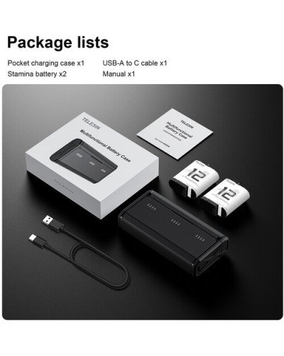 TELESIN Pocket-Size 3-Slot Charger Box & 2 Stamina Batteries Kit for GoPro HERO 9/10/11/12 TELESIN Pocket-Size 3-Slot Charger Box & 2 Stamina Batteries Kit for GoPro HERO 9/10/11/12