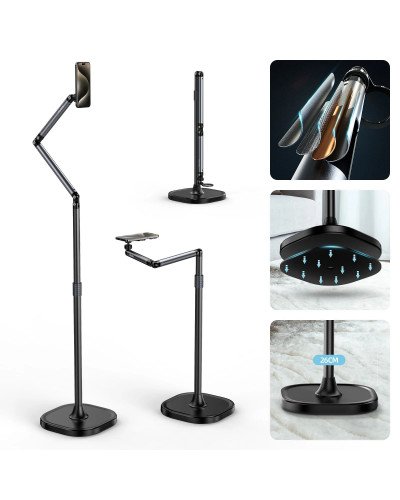 TELESIN Mobile Magnetic Floor Stand with 10 inch LED Photography Ring Light Selfie Fill Lamp TELESIN Mobile Magnetic Floor Stand with 10 inch LED Photography Ring Light Selfie Fill Lamp