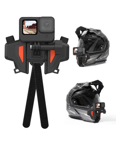TELESIN Motorcycle Helmet Chin Mount for Action Cameras(Orange)