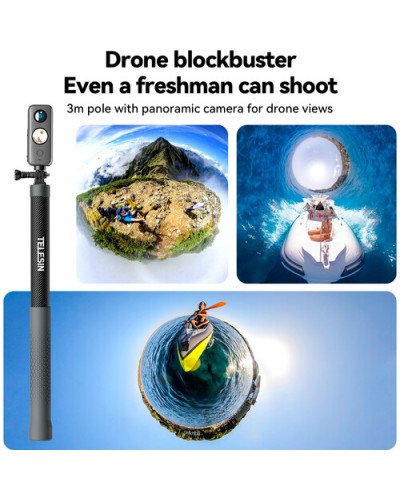 TELESIN New Design 3m Carbon Fiber Selfie Stick TELESIN New Design 3m Carbon Fiber Selfie Stick