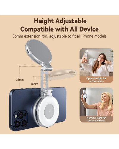 TELESIN C03 Magnetic Selfie Ring Light
