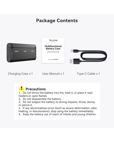 TELESIN Pocket Multifunctional Storage Charging Box for GoPro 13