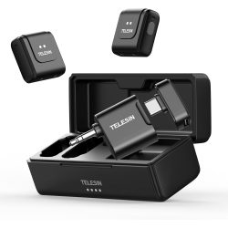TELESIN 2in1 Wireless Lavalier Microphone with Charging Case