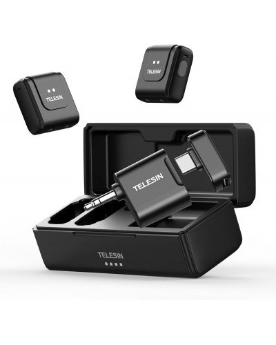TELESIN 2in1 Wireless Lavalier Microphone with Charging Case
