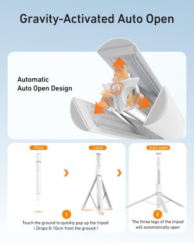 TELESIN 70" Phone Tripod Stand Gravity-Activated Auto-Open Selfie Stick TELESIN 70" Phone Tripod Stand Gravity-Activated Auto-Open Selfie Stick