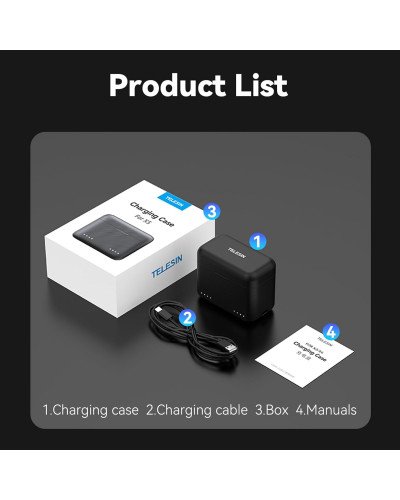 TELESIN Insta360 X5 Dual Card Slot Charging Box