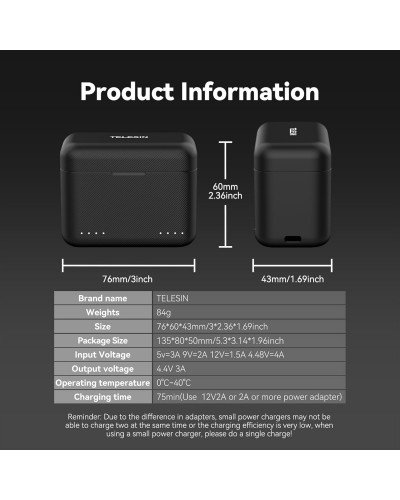 TELESIN Insta360 X5 Dual Card Slot Charging Box