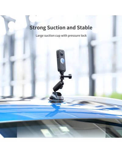TELESIN Aluminum Alloy Camera Suction Cup Mount With Phone Clip TELESIN Aluminum Alloy Camera Suction Cup Mount With Phone Clip
