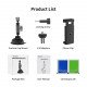 TELESIN Aluminum Alloy Camera Suction Cup Mount With Phone Clip TELESIN Aluminum Alloy Camera Suction Cup Mount With Phone Clip
