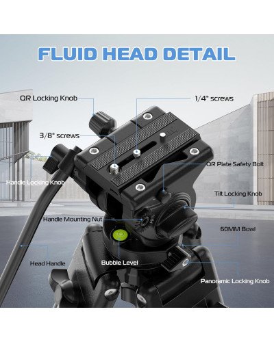 Ulanzi MT-81 Heavy-Duty Video Tripod with Fluid Head