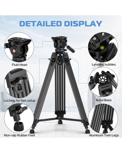 Ulanzi MT-81 Heavy-Duty Video Tripod with Fluid Head