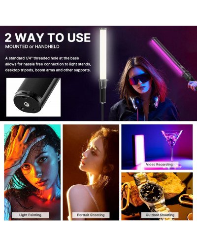 Ulanzi VL360 RGB 38W LED Light Stick with Barn Door